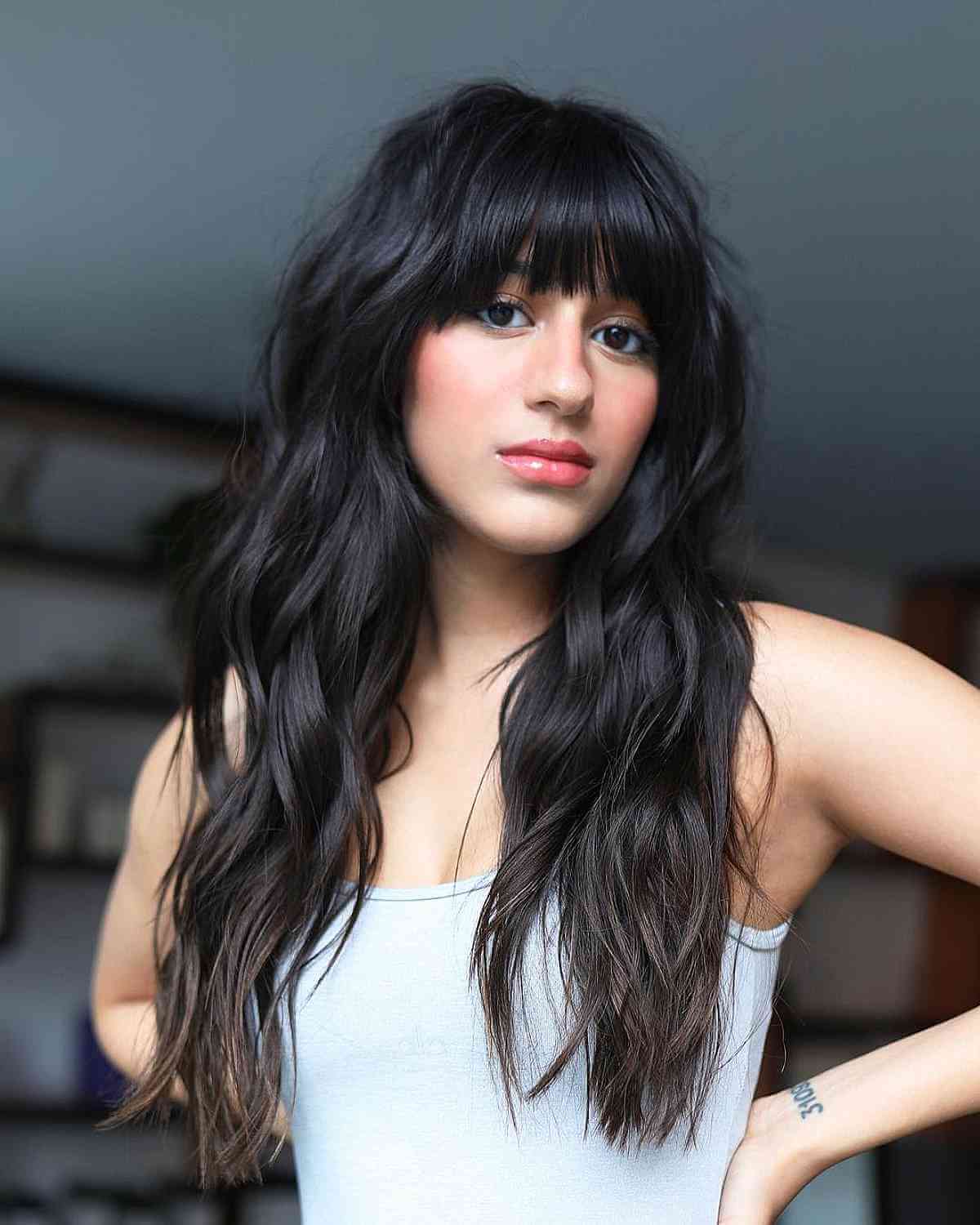 60 Adorable Methods to Achieve Long Hair with Bangs