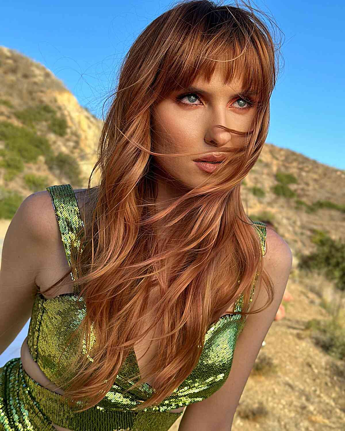 60 Adorable Methods to Achieve Long Hair with Bangs