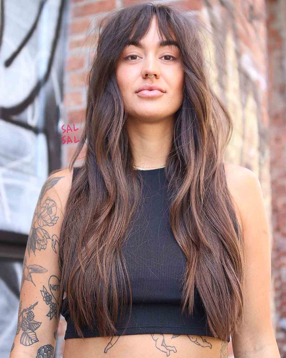 60 Adorable Methods to Achieve Long Hair with Bangs