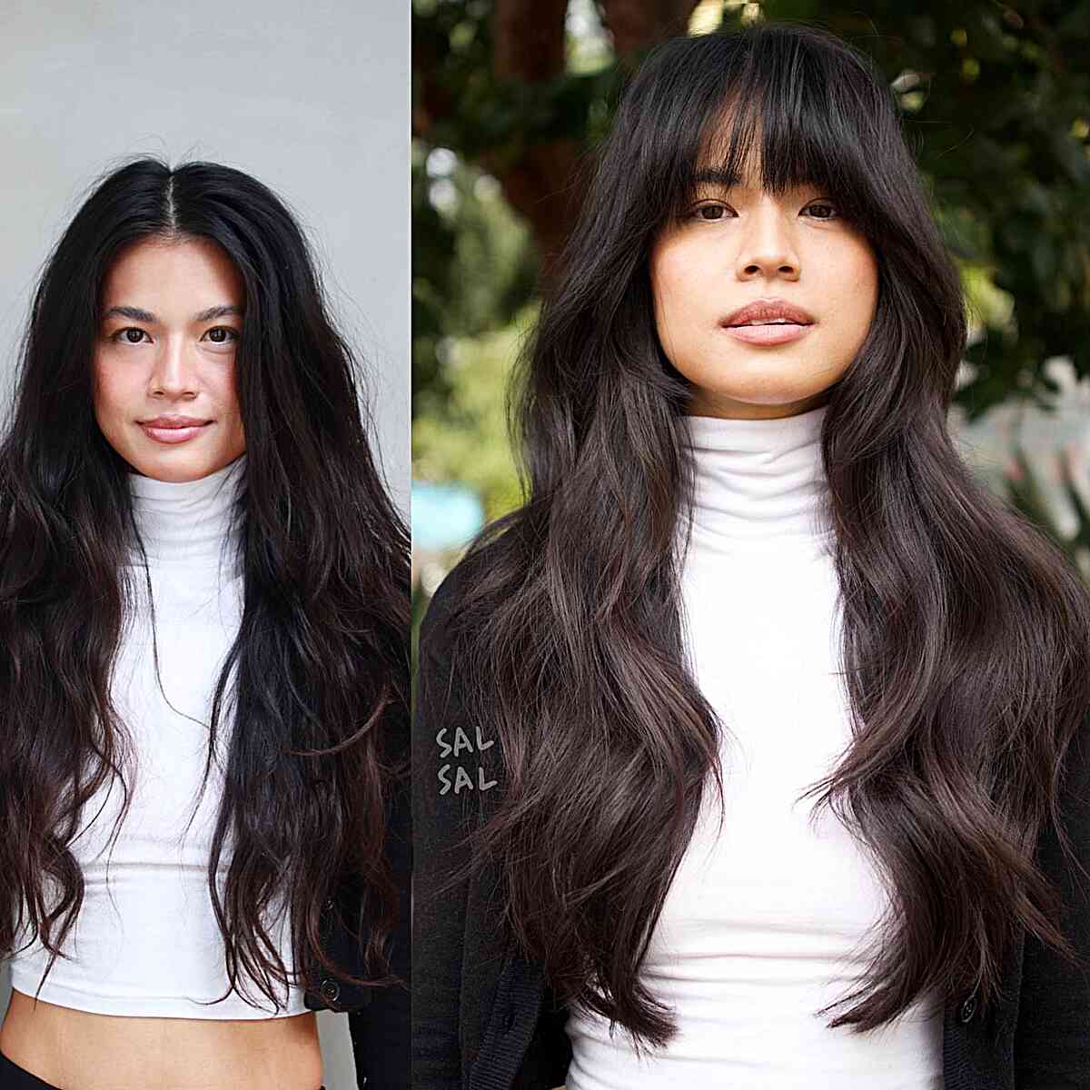 60 Adorable Methods to Achieve Long Hair with Bangs