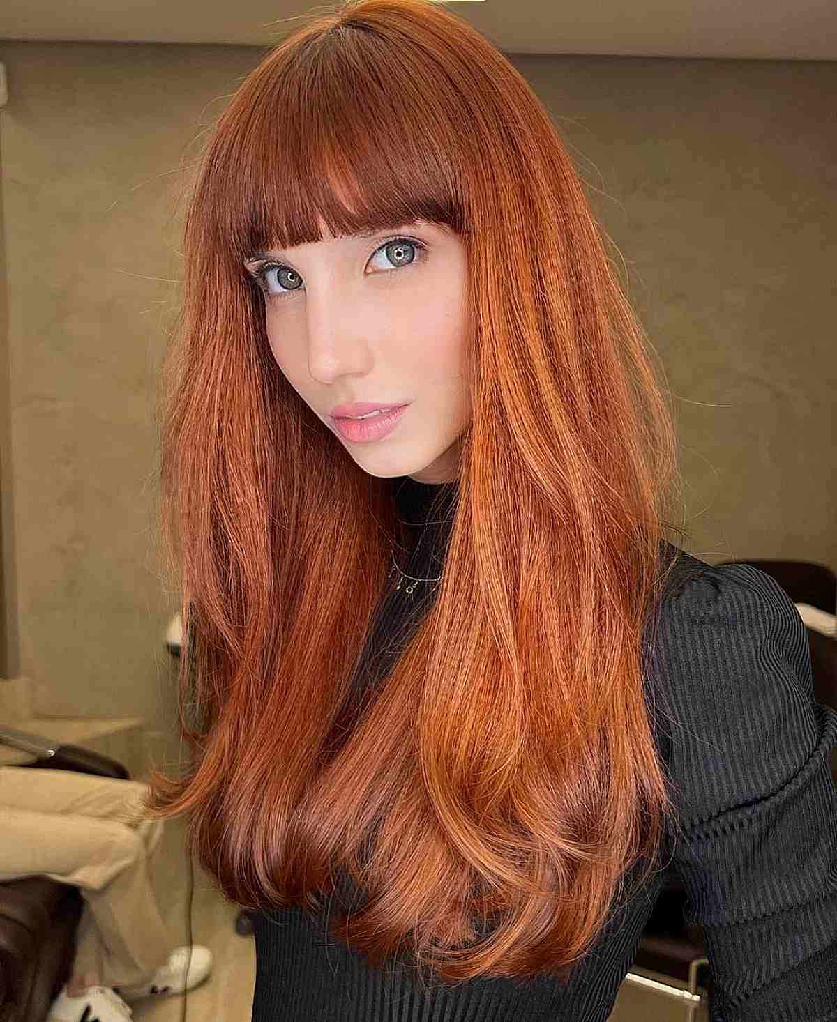 60 Adorable Methods to Achieve Long Hair with Bangs