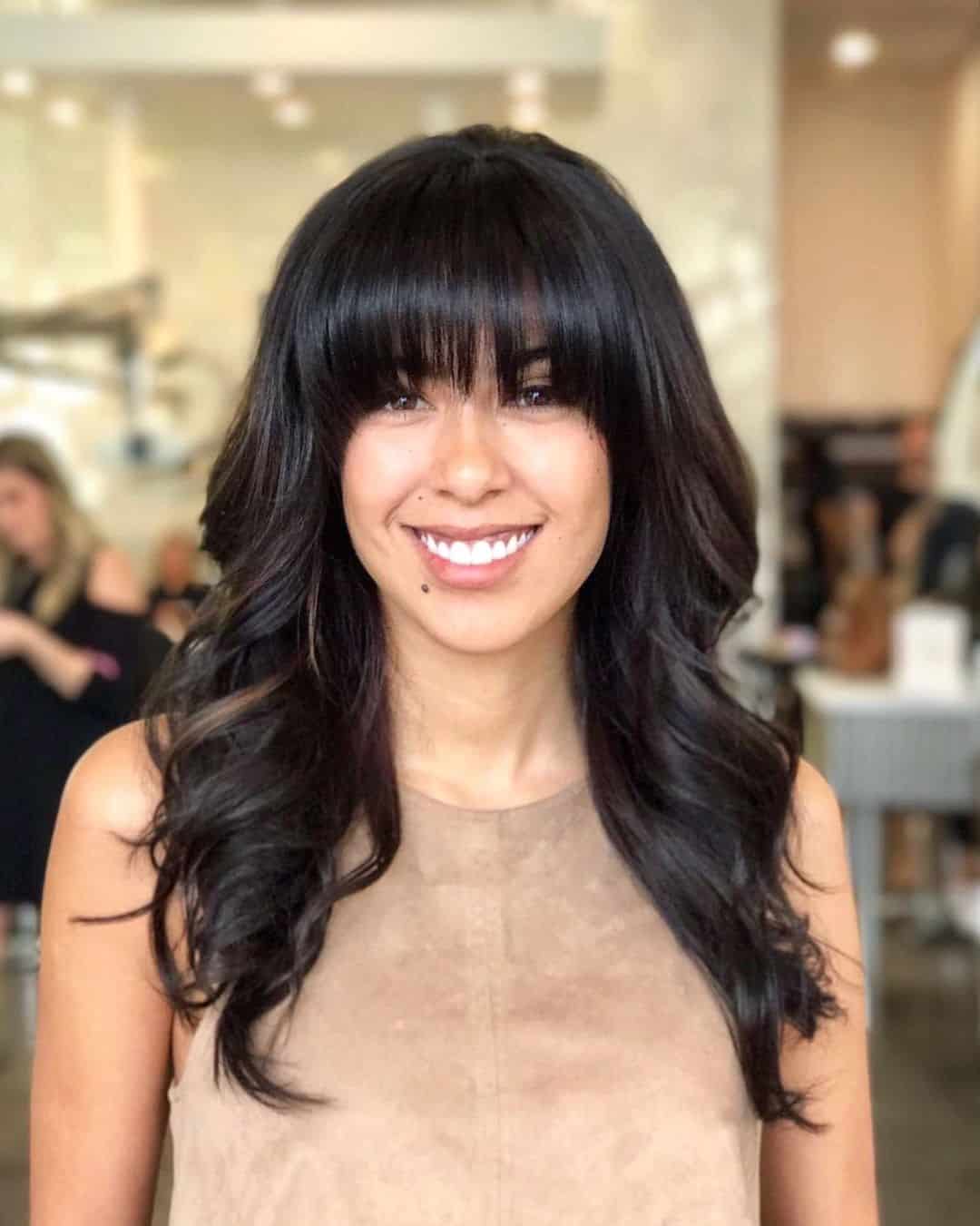 60 Adorable Methods to Achieve Long Hair with Bangs