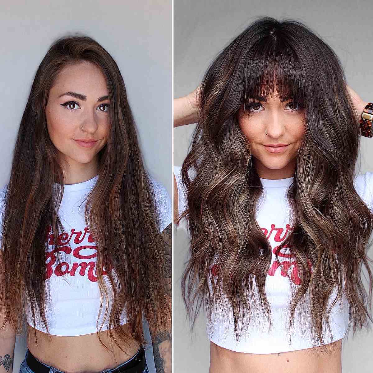 60 Adorable Methods to Achieve Long Hair with Bangs