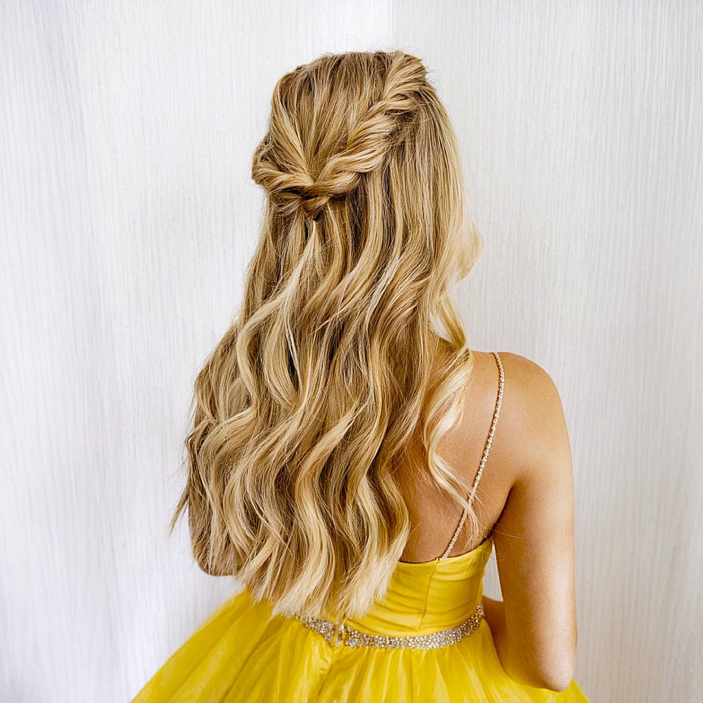 29 Prettiest Half Up Half Down Prom Hairstyles for 2025