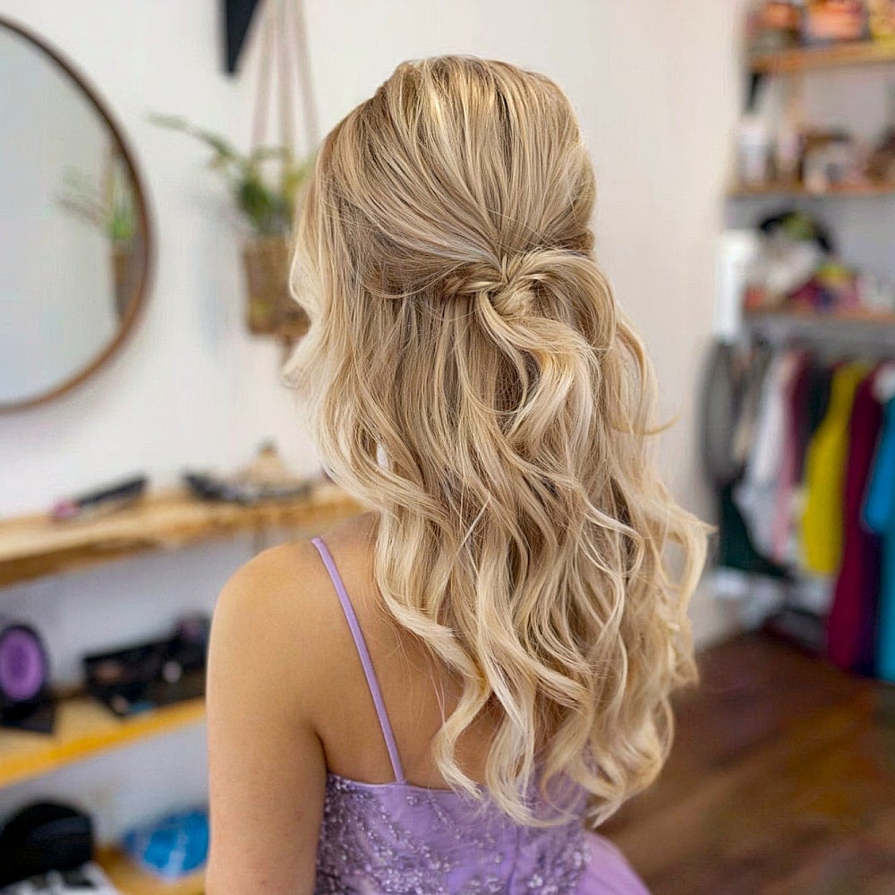 29 Prettiest Half Up Half Down Prom Hairstyles for 2025