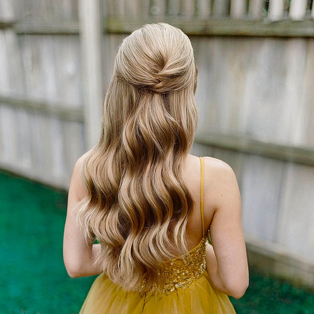 29 Prettiest Half Up Half Down Prom Hairstyles for 2025