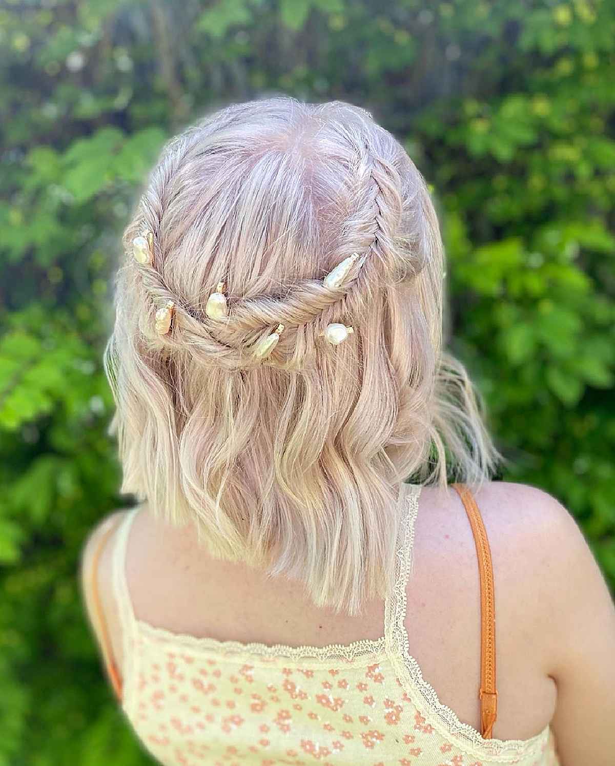 32 Cute & Easy Updos for Short Hair for Special Occasions