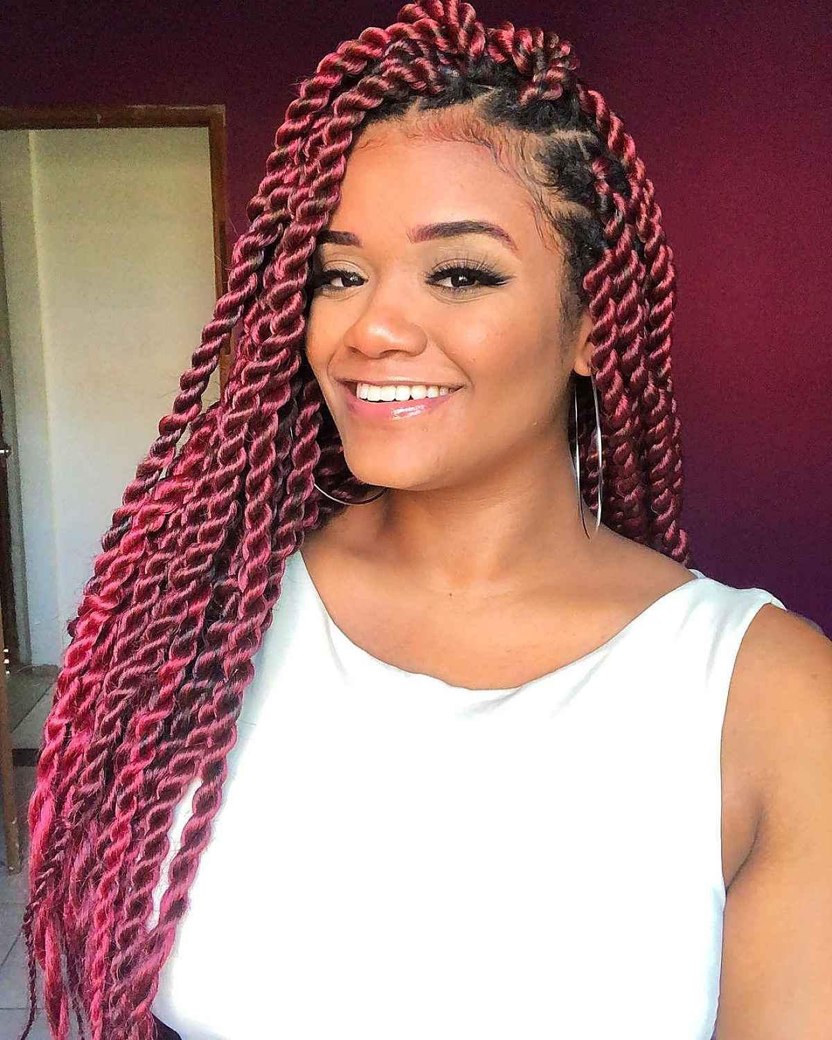 20 Pictures of Burgundy Box Braids You Have to See Before You Get This