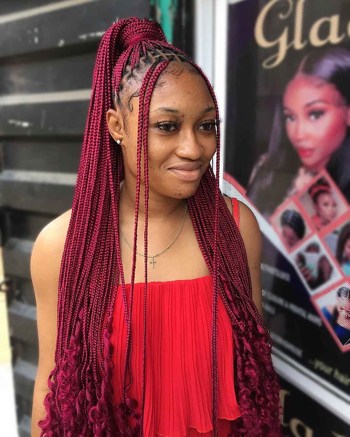 20 Pictures of Burgundy Box Braids You Have to See Before You Get This