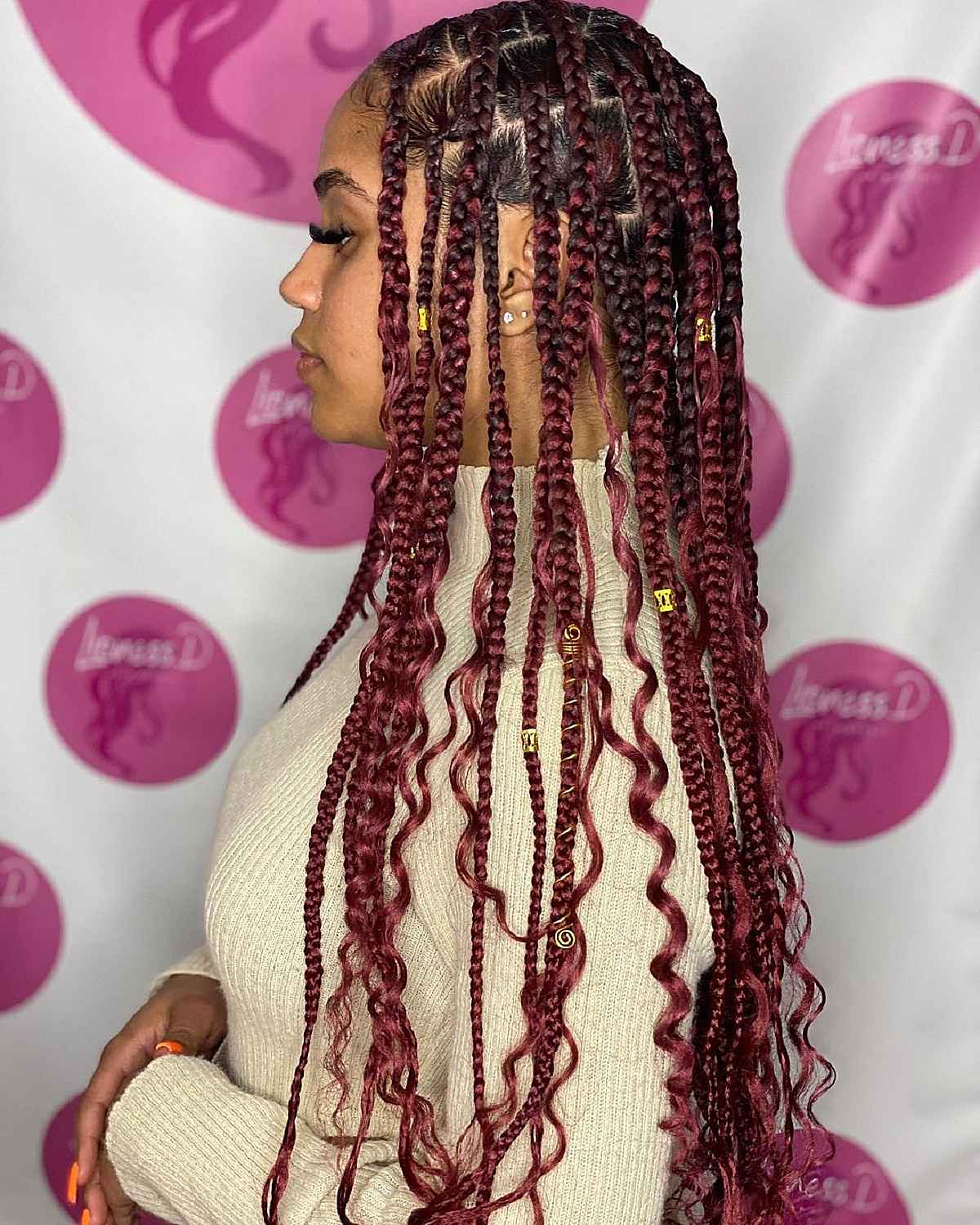20 Pictures of Burgundy Box Braids You Have to See Before You Get This