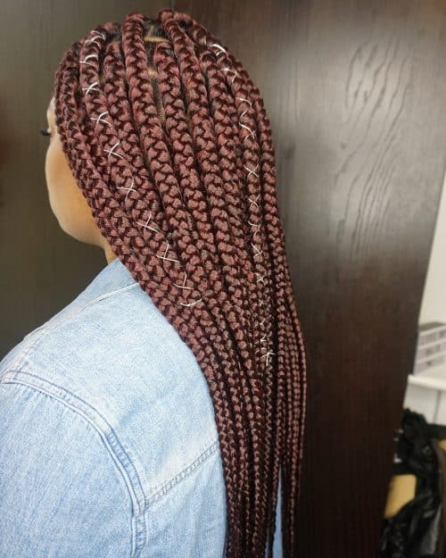 20 Pictures of Burgundy Box Braids You Have to See Before You Get This