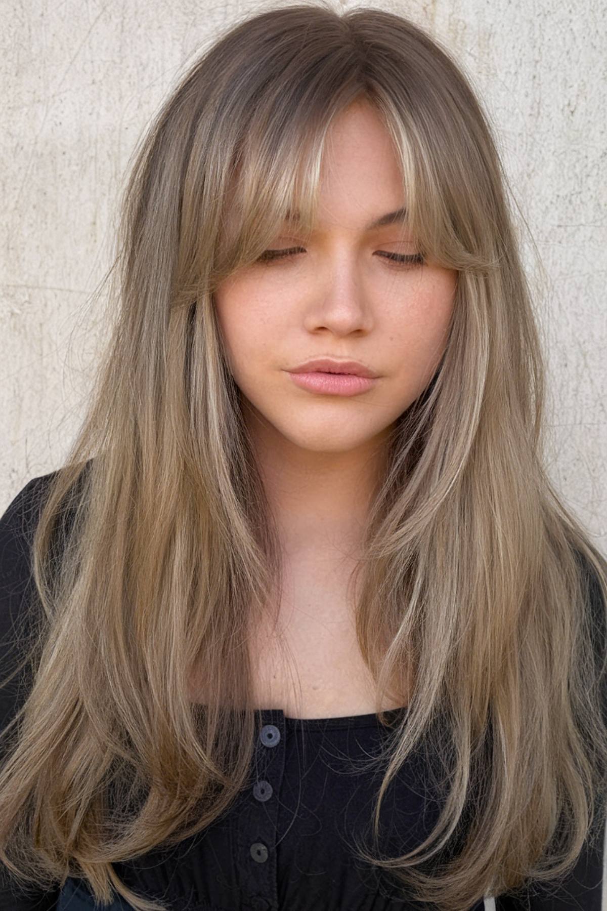 15+ Ideas for Long Straight Hair with Curtain Bangs