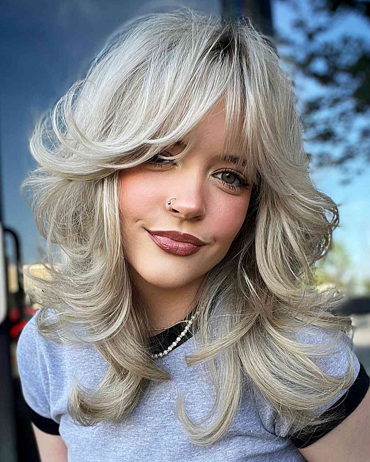 80 Best Medium Shags with Bangs You Can Get Right Now
