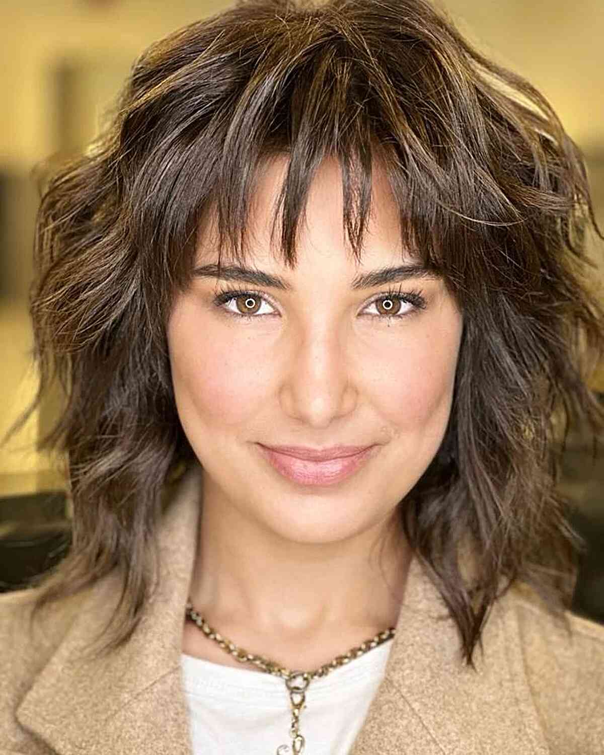 80 Best Medium Shags with Bangs You Can Get Right Now