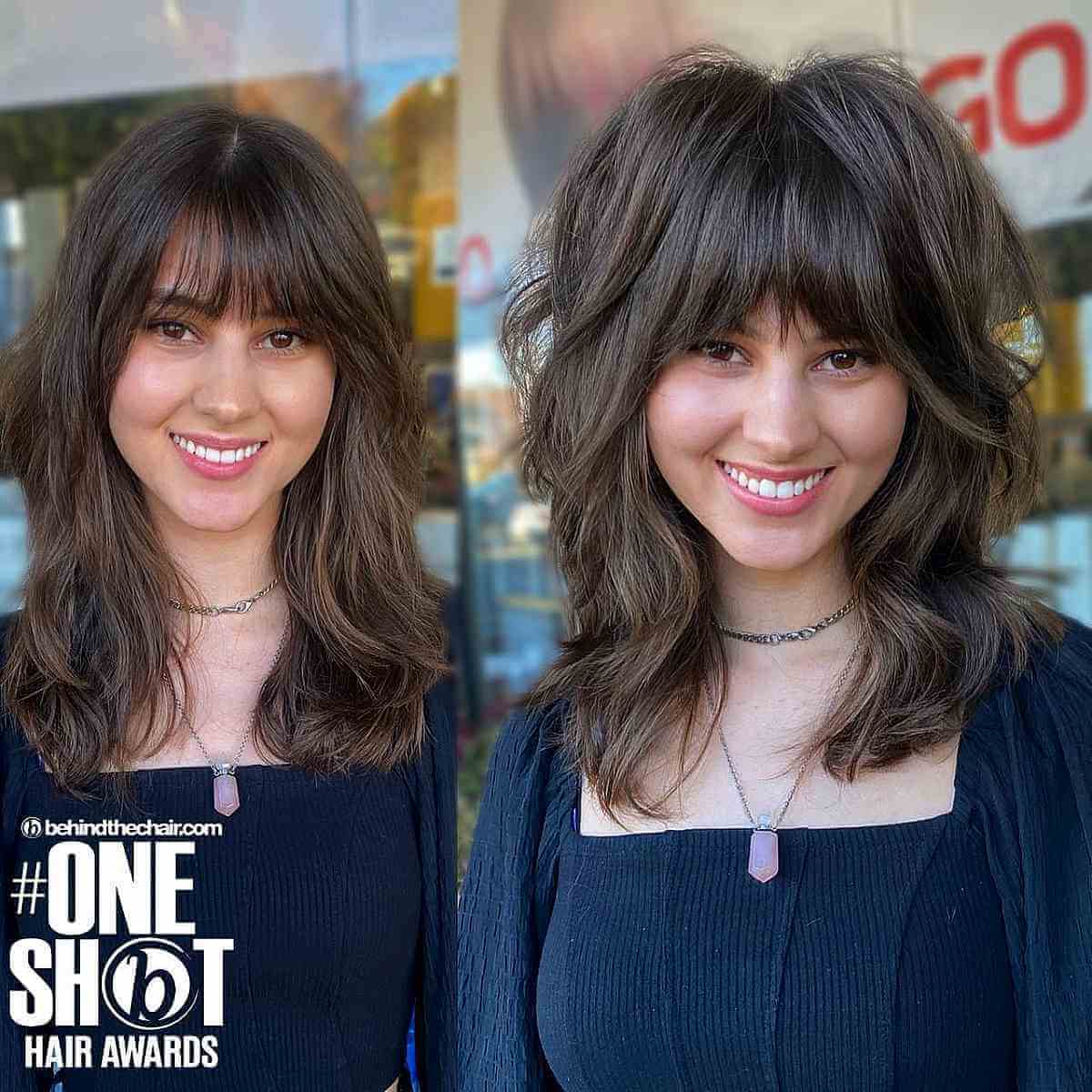 80 Best Medium Shags with Bangs You Can Get Right Now