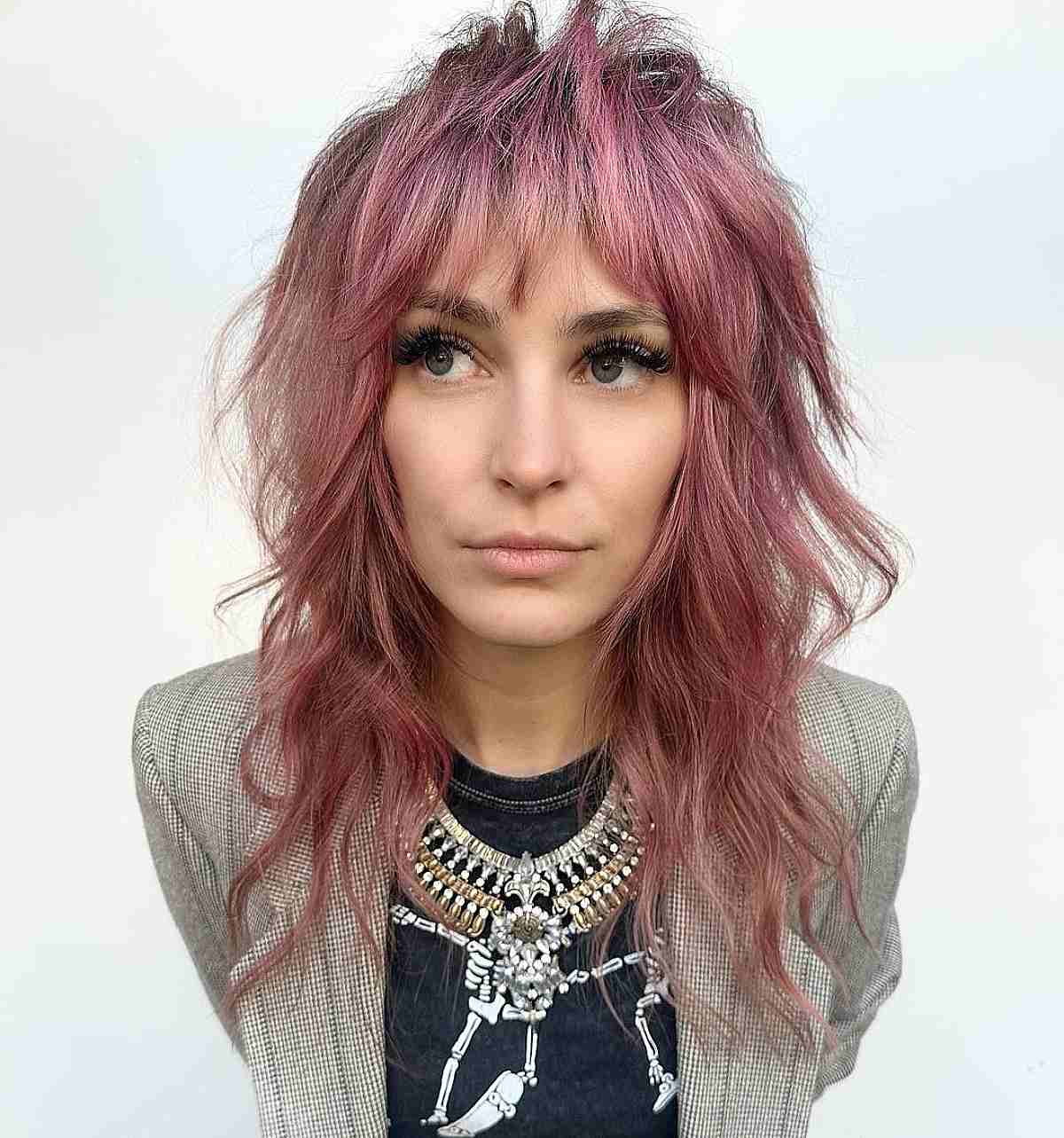 80 Best Medium Shags with Bangs You Can Get Right Now