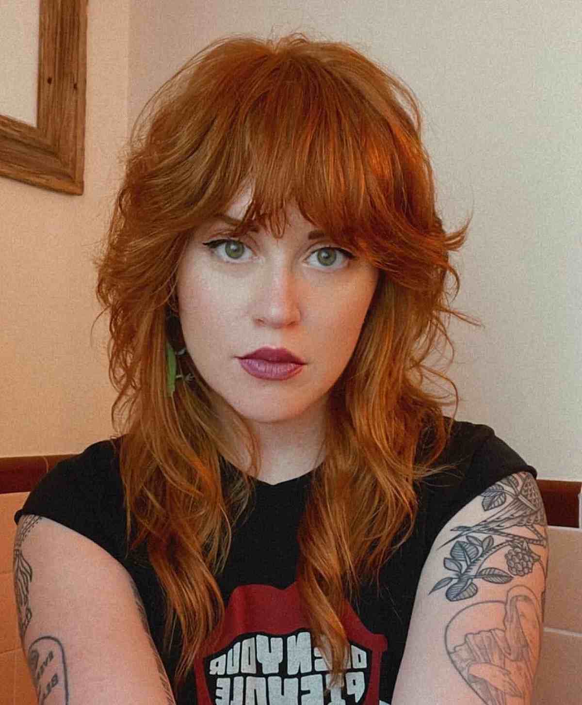 80 Best Medium Shags with Bangs You Can Get Right Now
