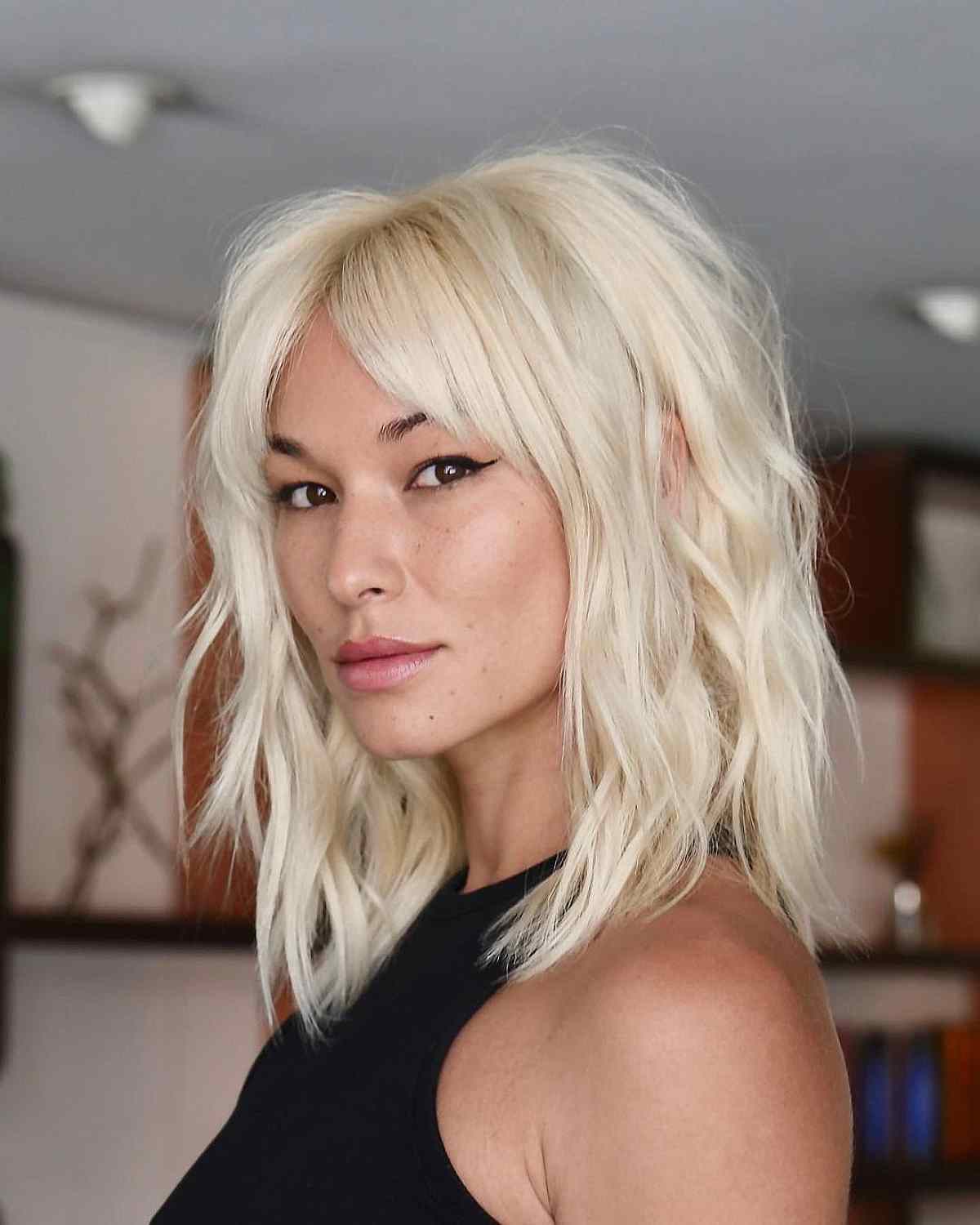 80 Best Medium Shags with Bangs You Can Get Right Now
