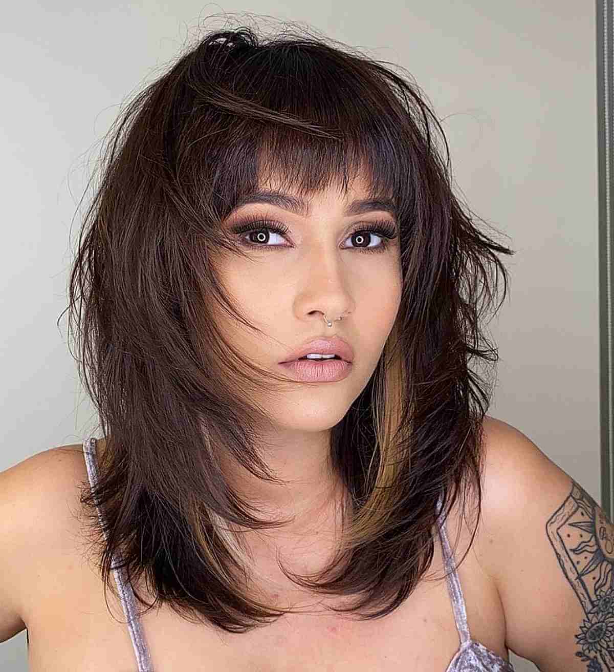 80 Best Medium Shags with Bangs You Can Get Right Now
