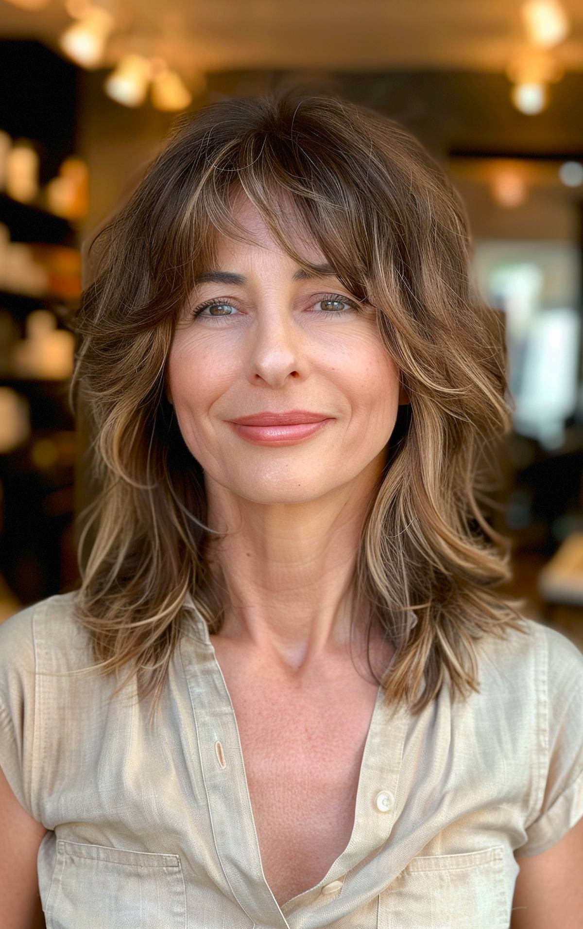 16 Medium-Length Haircuts with Bangs You’ll Be Obsessed in 2025