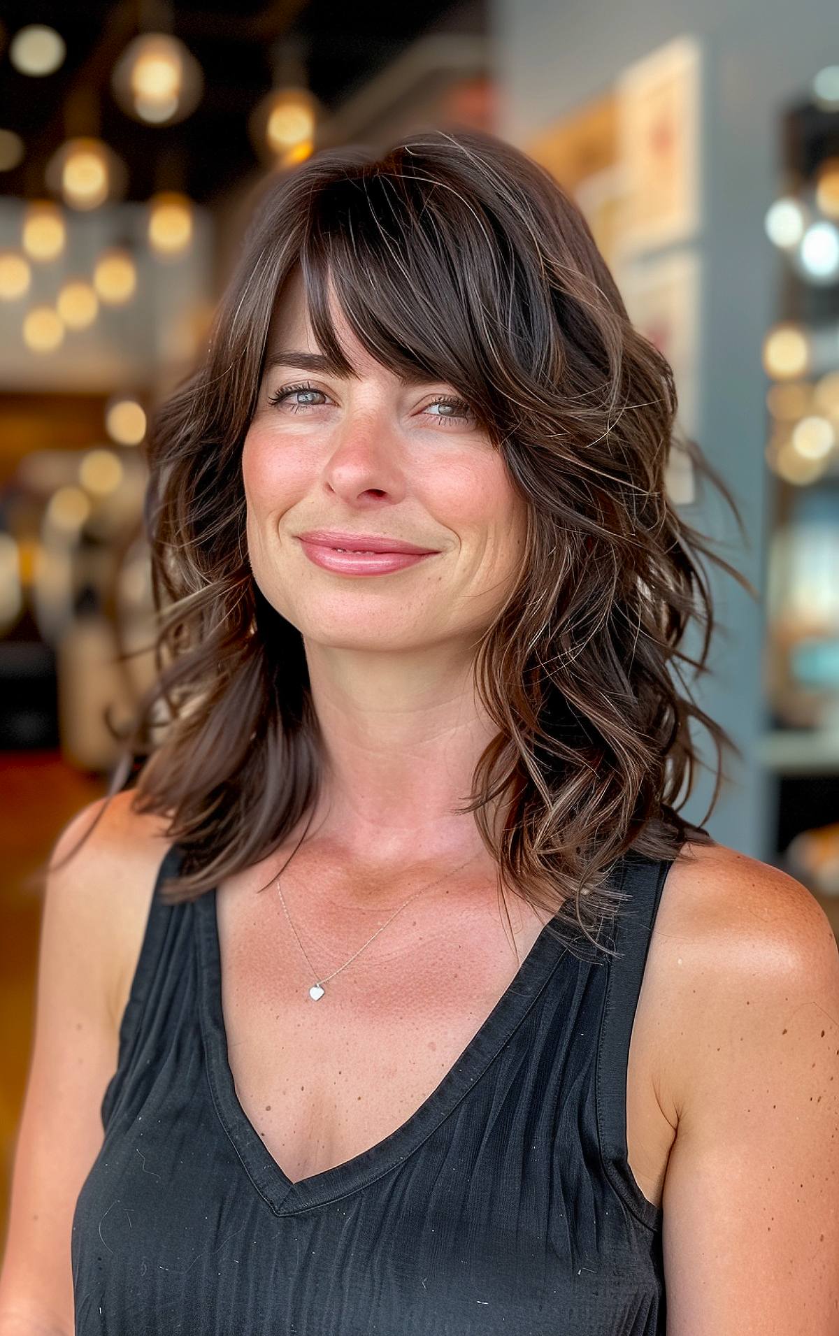 16 Medium-Length Haircuts with Bangs You’ll Be Obsessed in 2025