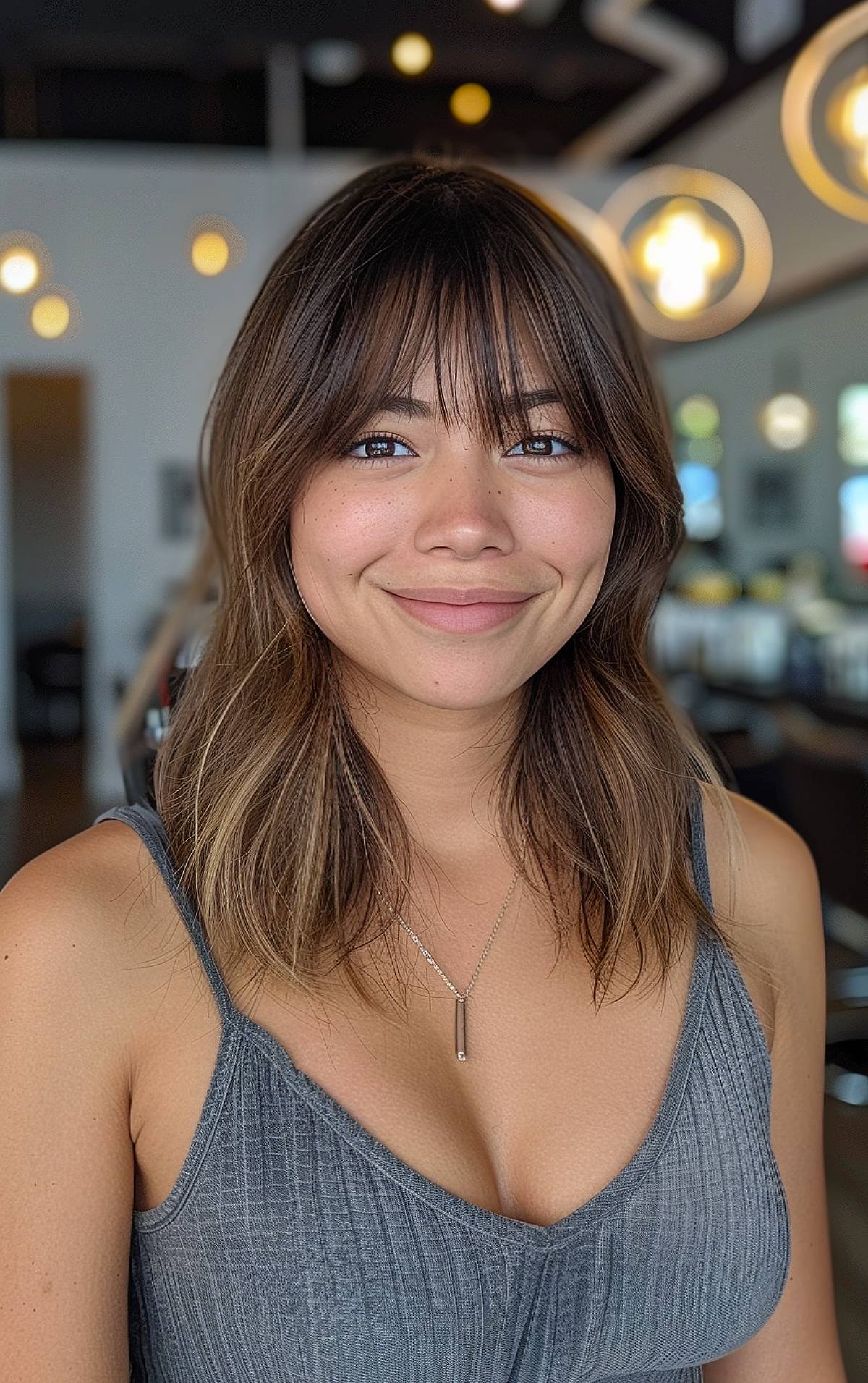 16 Medium-Length Haircuts with Bangs You’ll Be Obsessed in 2025