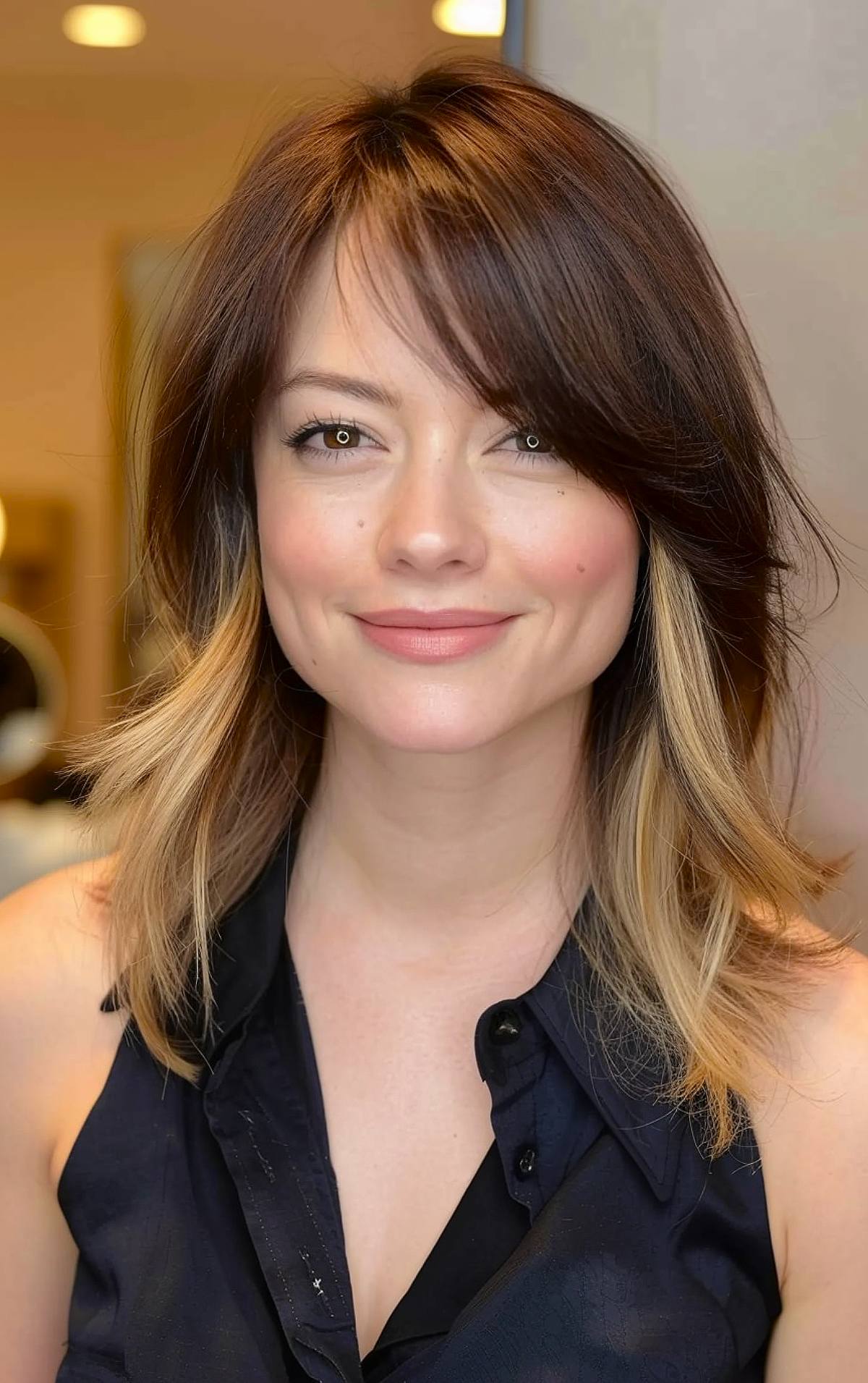 16 Medium-Length Haircuts with Bangs You’ll Be Obsessed in 2025