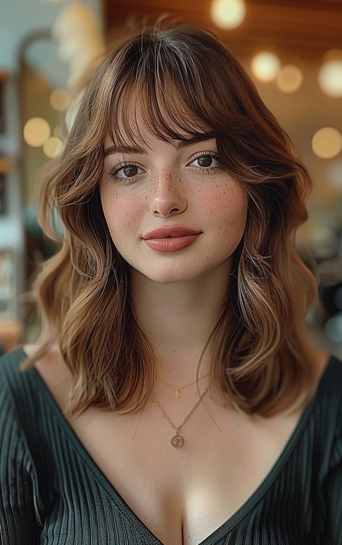 16 Medium-Length Haircuts with Bangs You’ll Be Obsessed in 2025