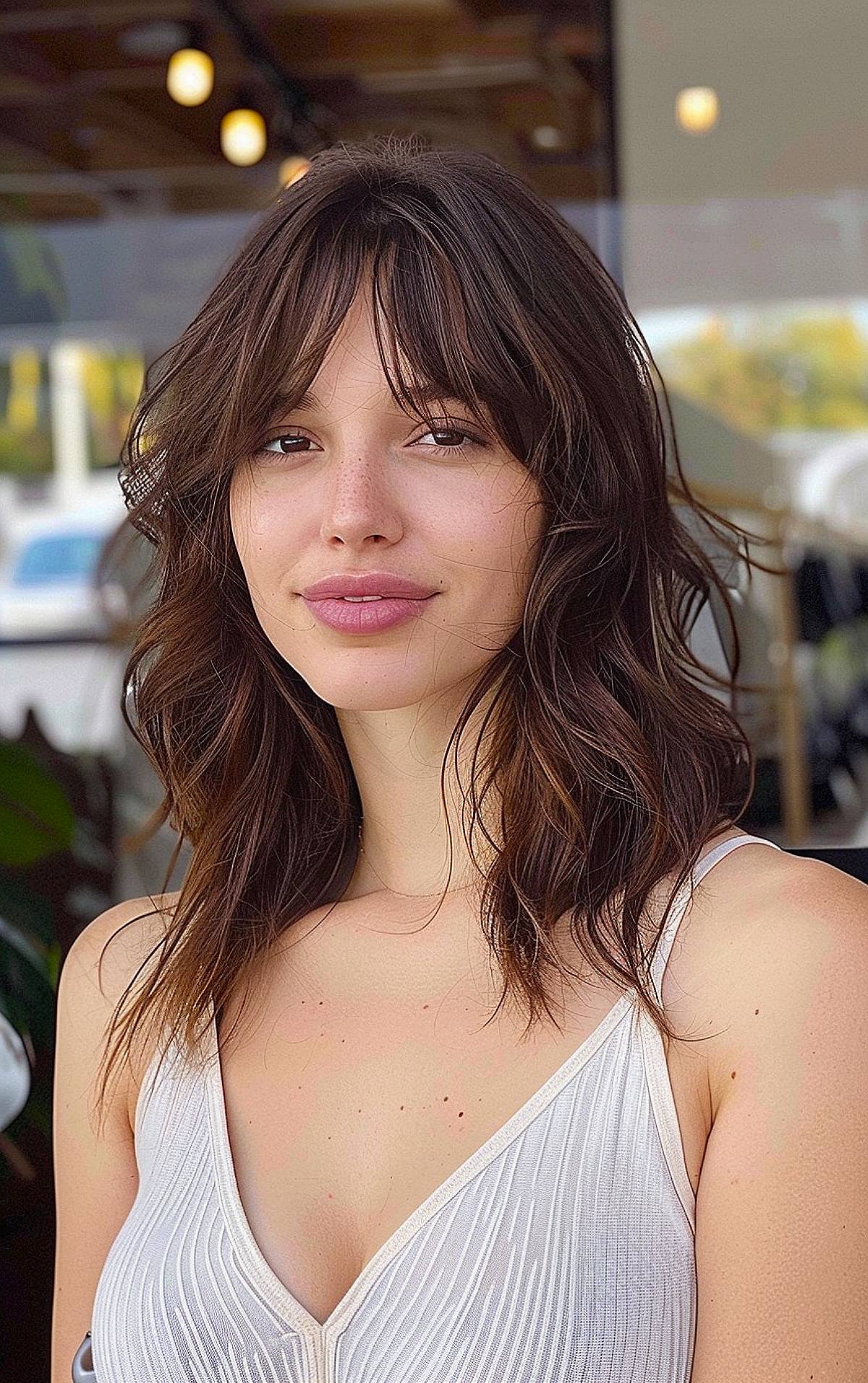 16 Medium-Length Haircuts with Bangs You’ll Be Obsessed in 2025