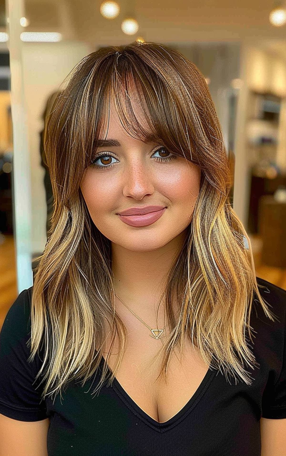 16 Medium-Length Haircuts with Bangs You’ll Be Obsessed in 2025