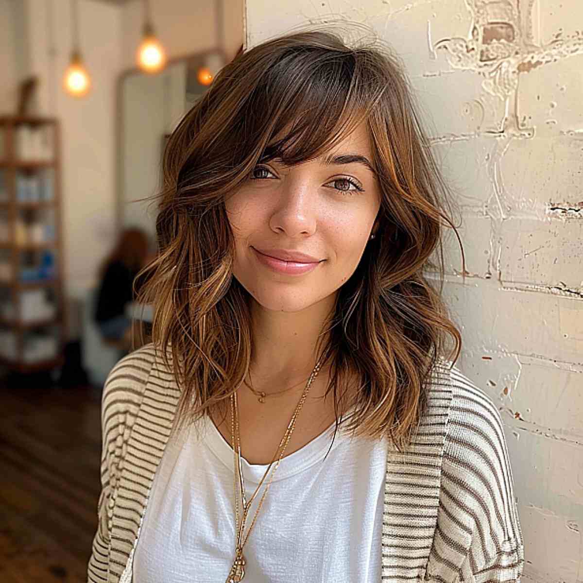 45 Flattering Medium Hairstyles for Round Faces in 2025