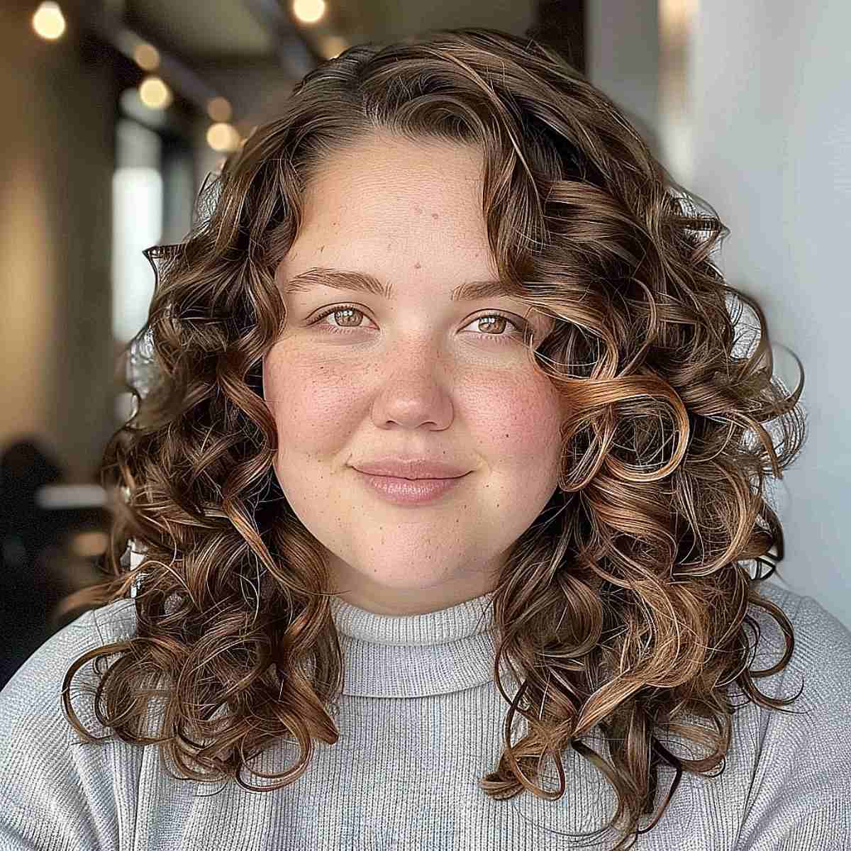 45 Flattering Medium Hairstyles for Round Faces in 2025