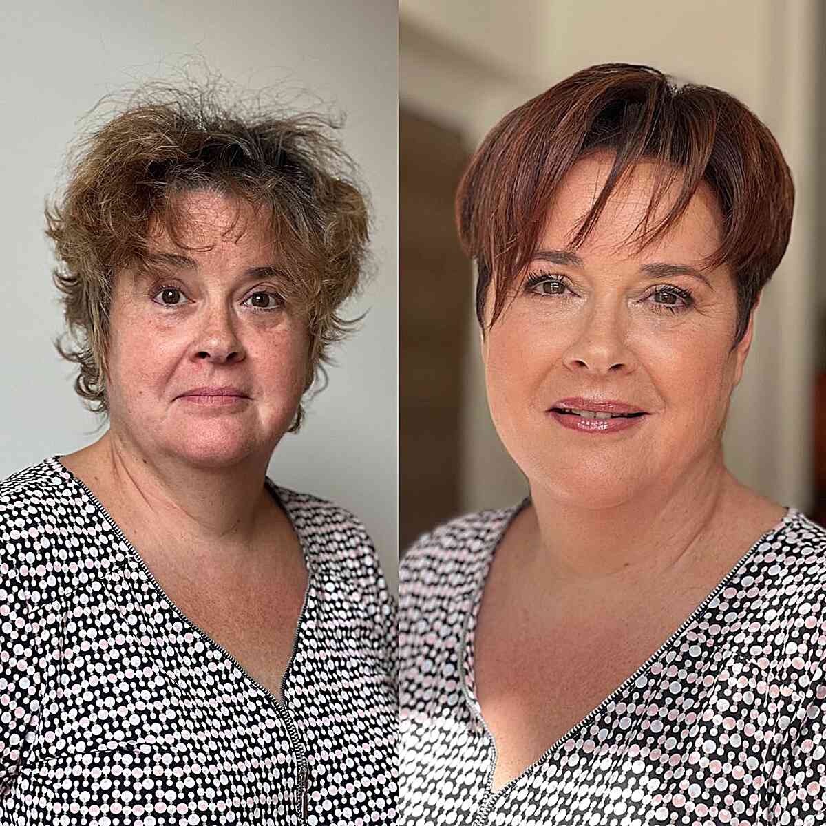 29 Slimming Short Hairstyles for Women Over 50 with Round Faces