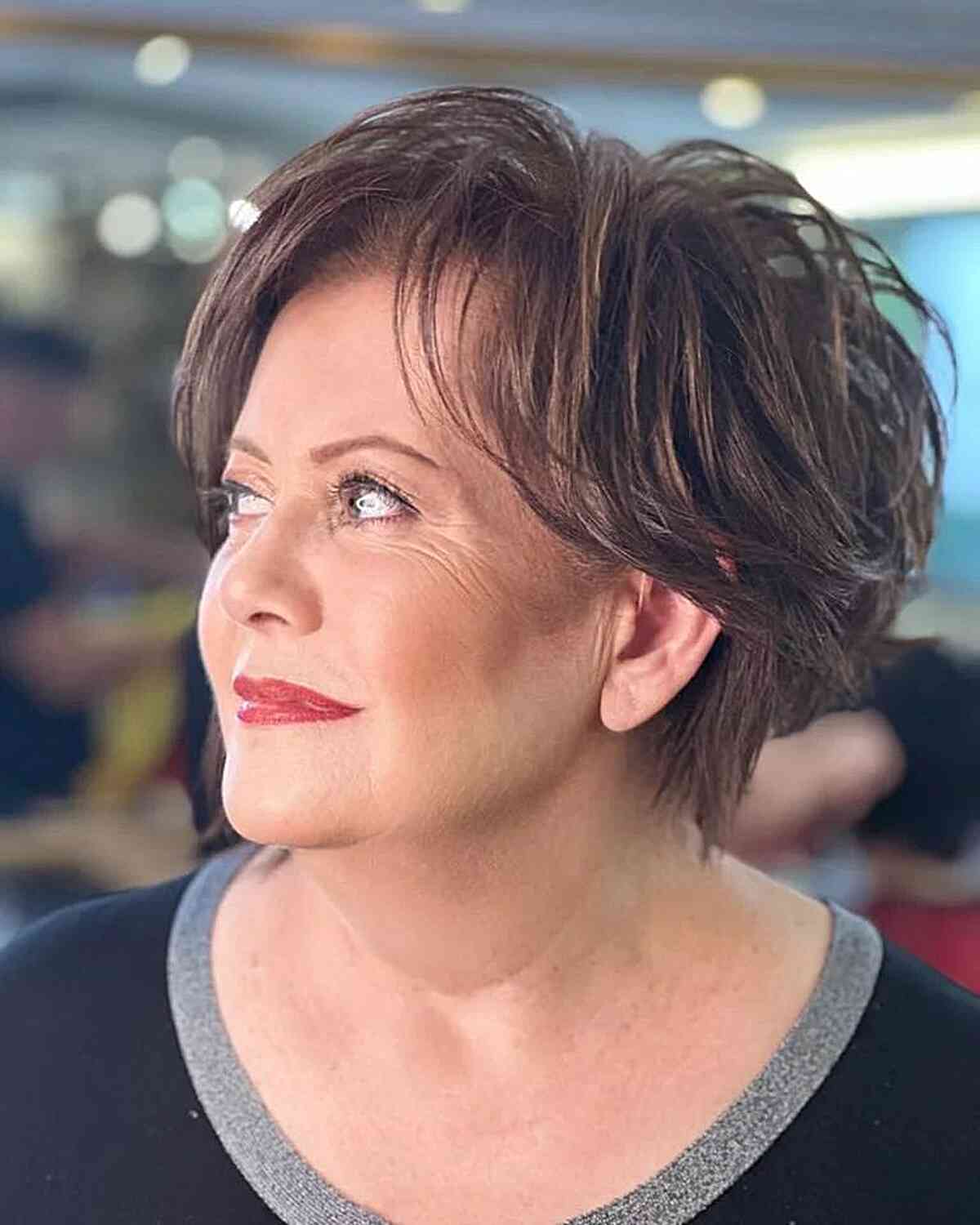 29 Slimming Short Hairstyles for Women Over 50 with Round Faces