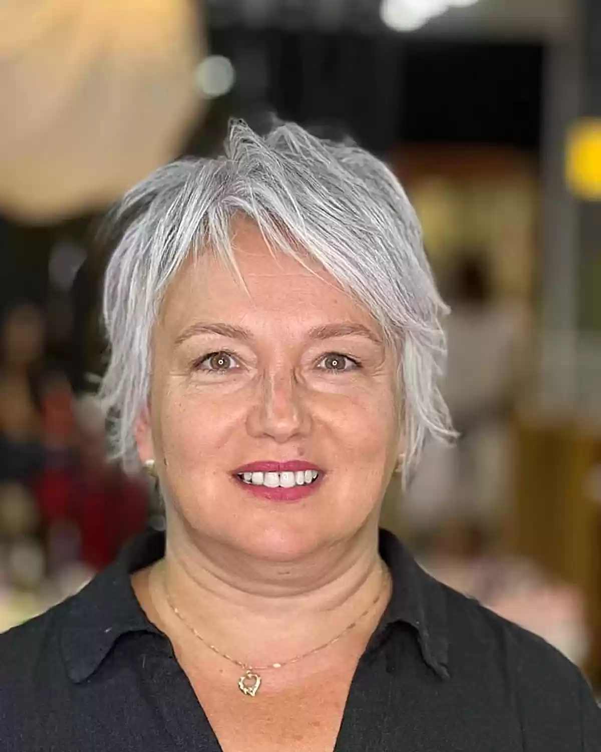29 Slimming Short Hairstyles for Women Over 50 with Round Faces