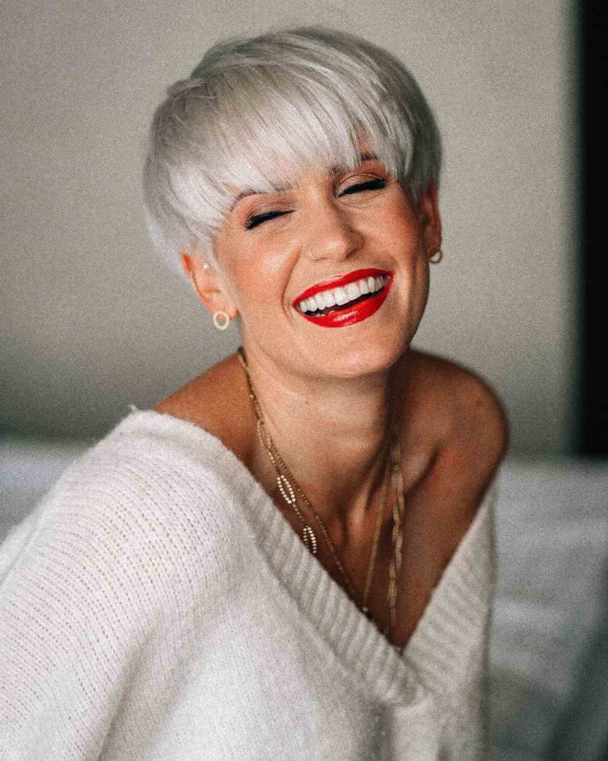 23 Prettiest Platinum Pixie Cuts for Cooler Blonde Crop