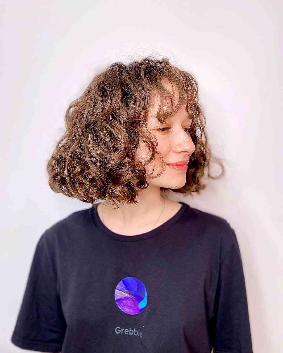 47 Best Short Curly Hair with Bangs to Try This Year