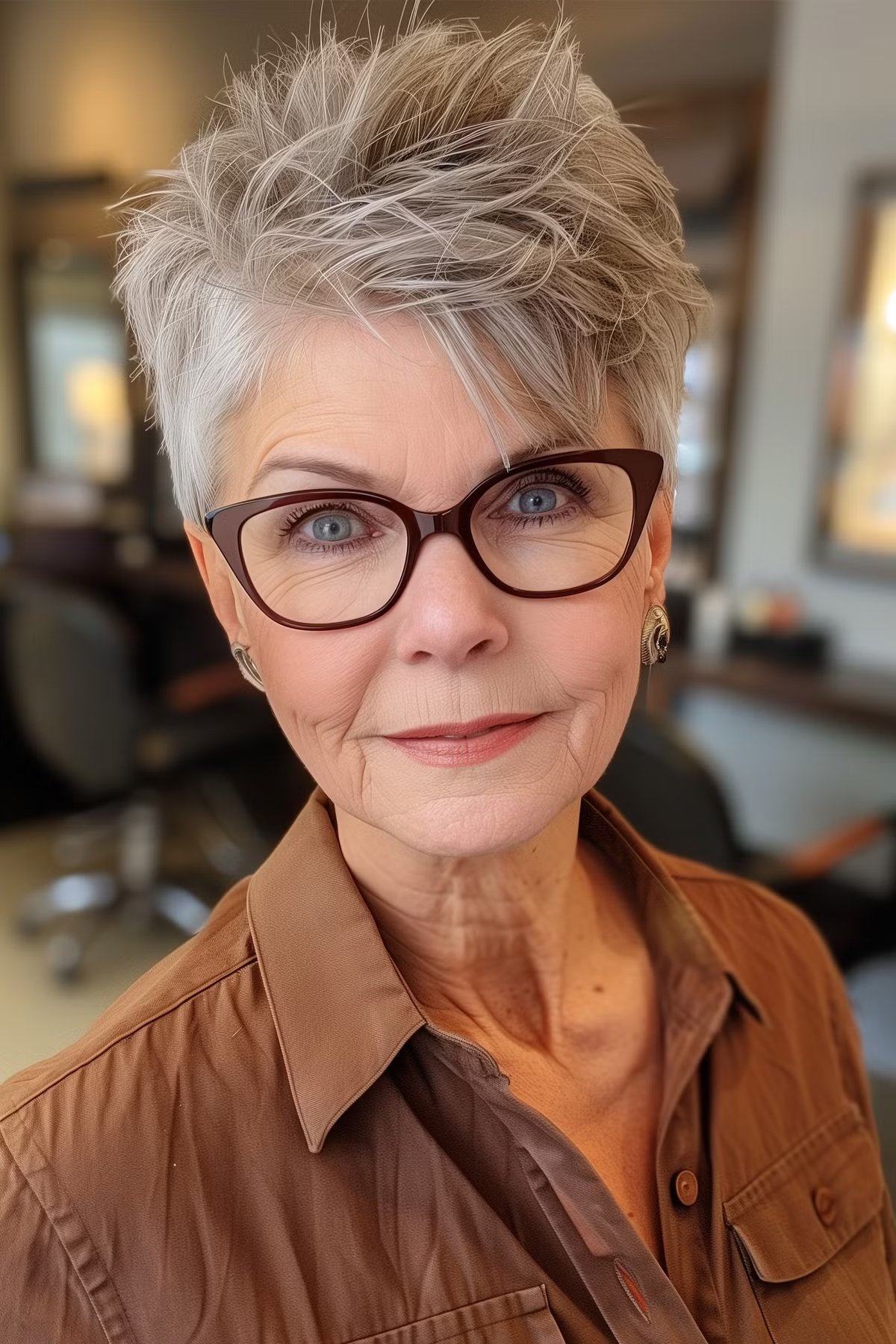 35 Perfectly-Flattering Short Hairstyles for Women Over 60 with Glasses
