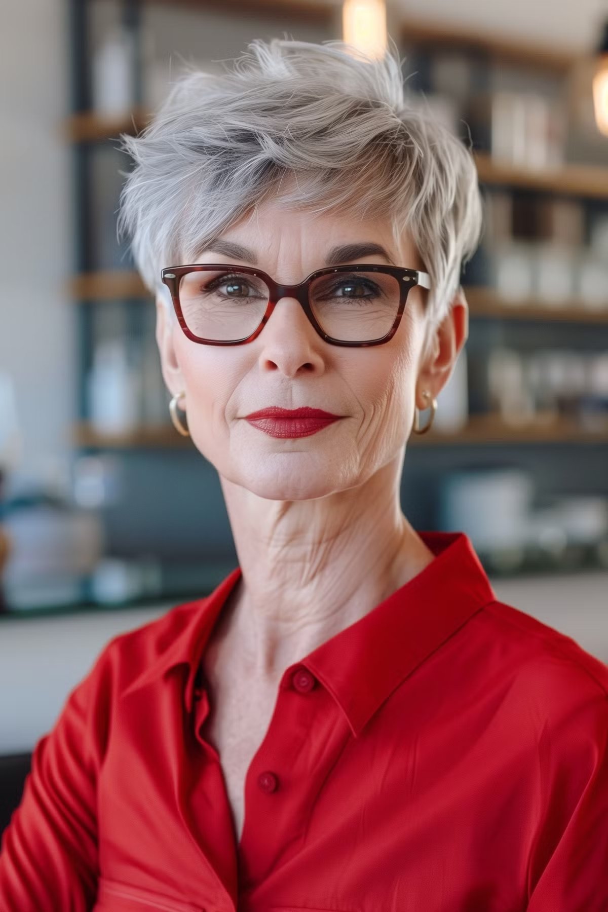35 Perfectly-Flattering Short Hairstyles for Women Over 60 with Glasses