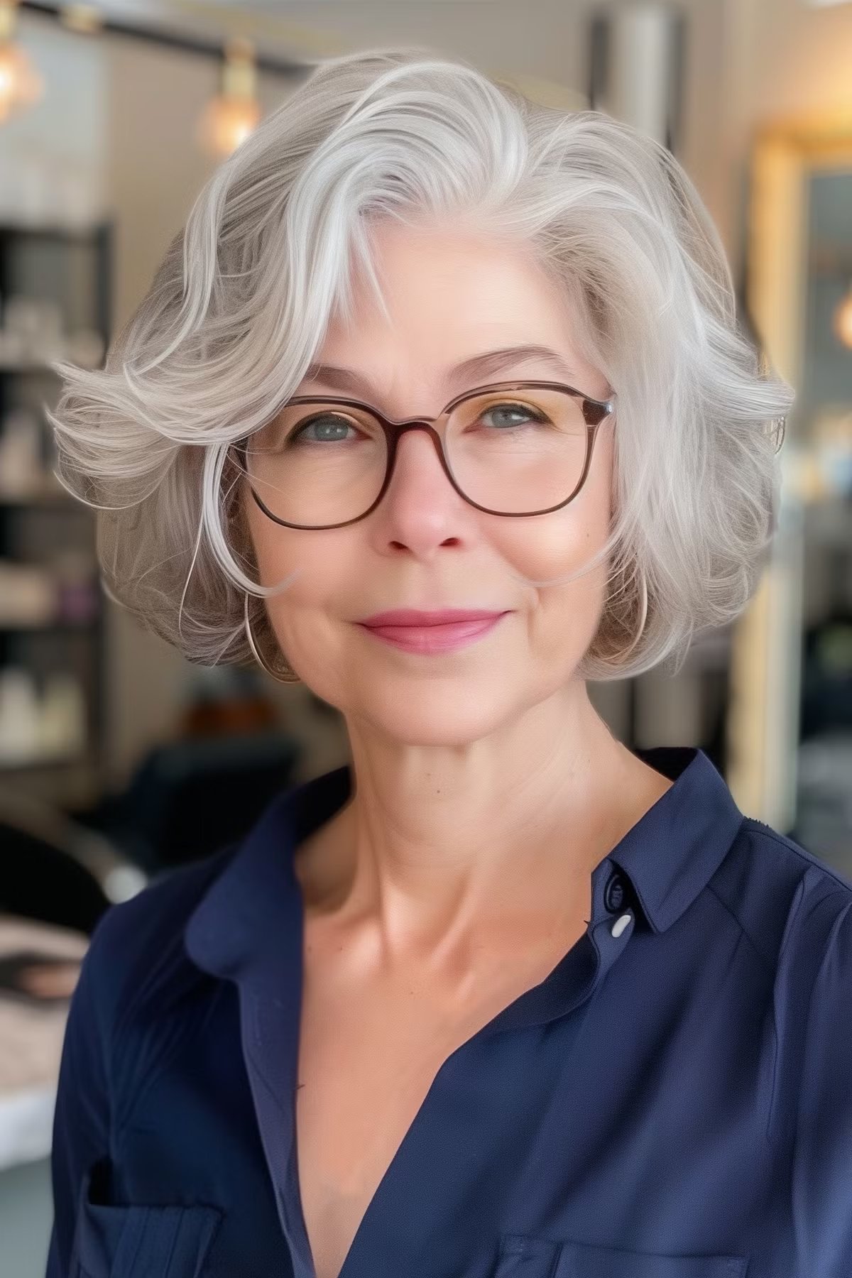35 Perfectly-Flattering Short Hairstyles for Women Over 60 with Glasses