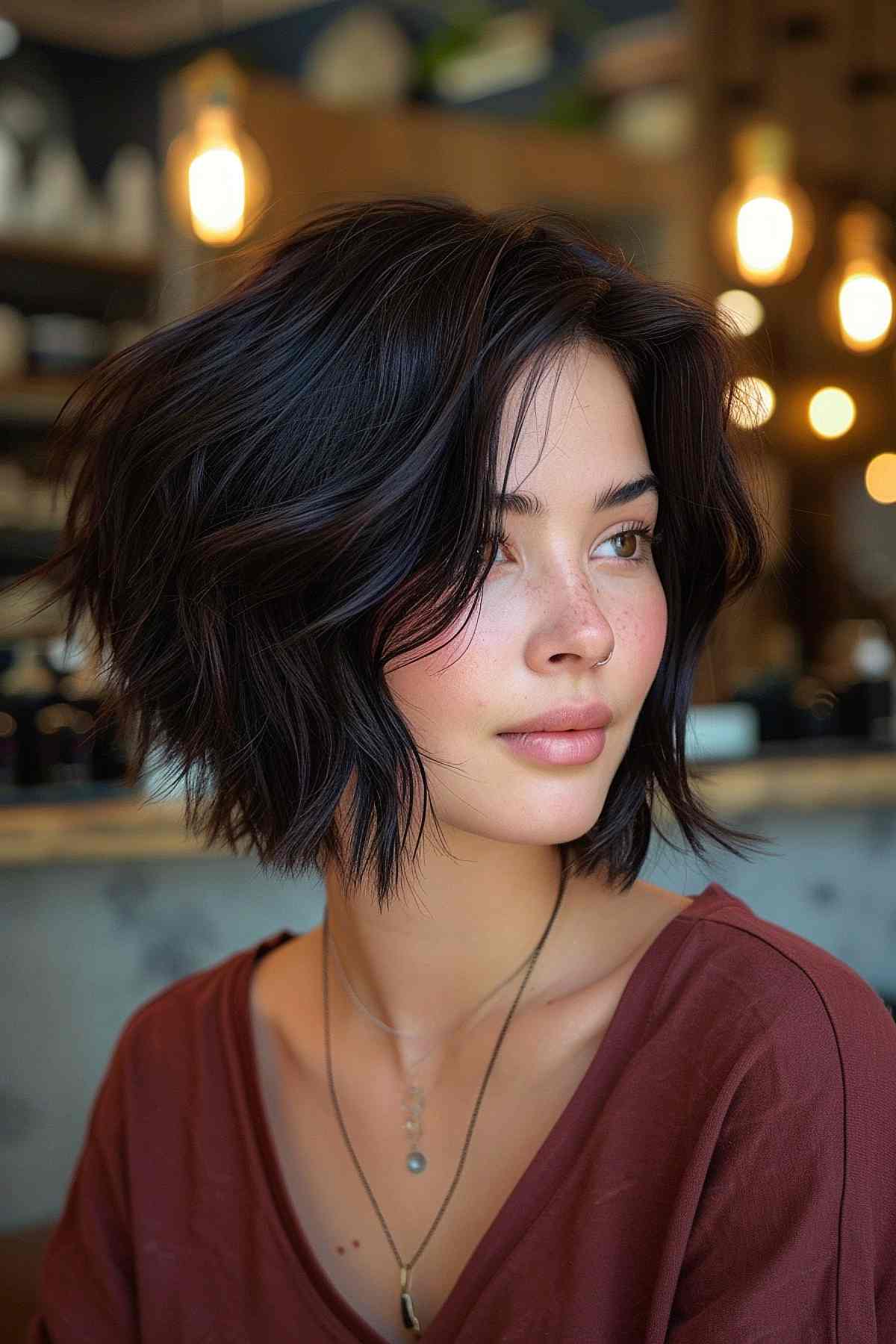 42 Flattering Short Hairstyles for Long Faces in 2025
