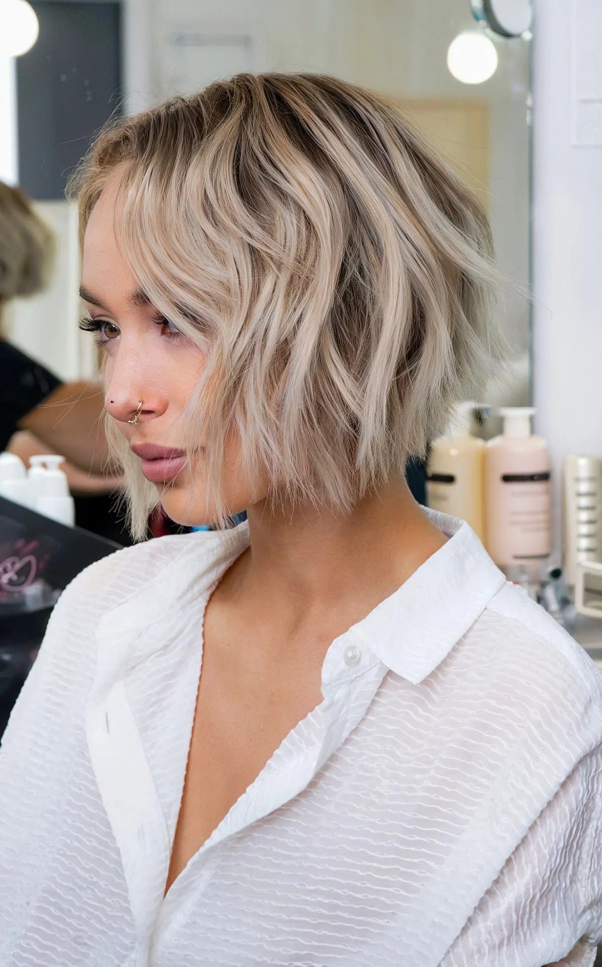 22 Chin-Length Wavy Hair Ideas for Beachy-Chic Look