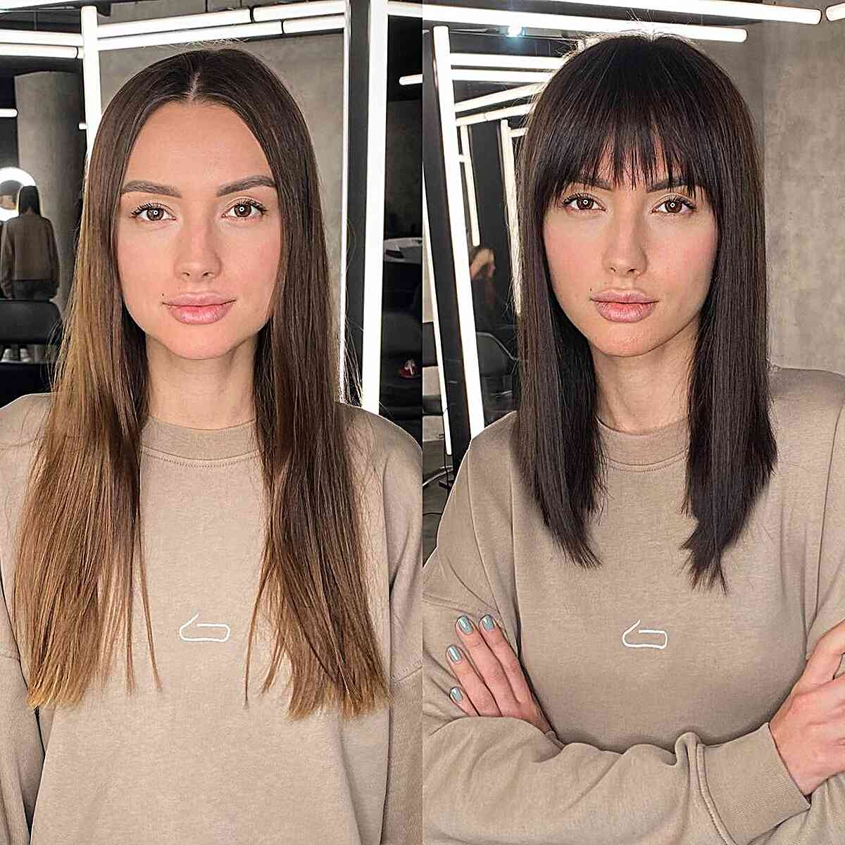 40 Cutest Ways to Pair Straight Hair With Bangs
