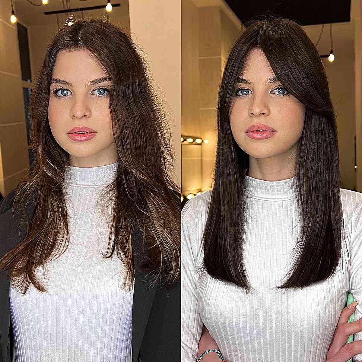 40 Cutest Ways to Pair Straight Hair With Bangs