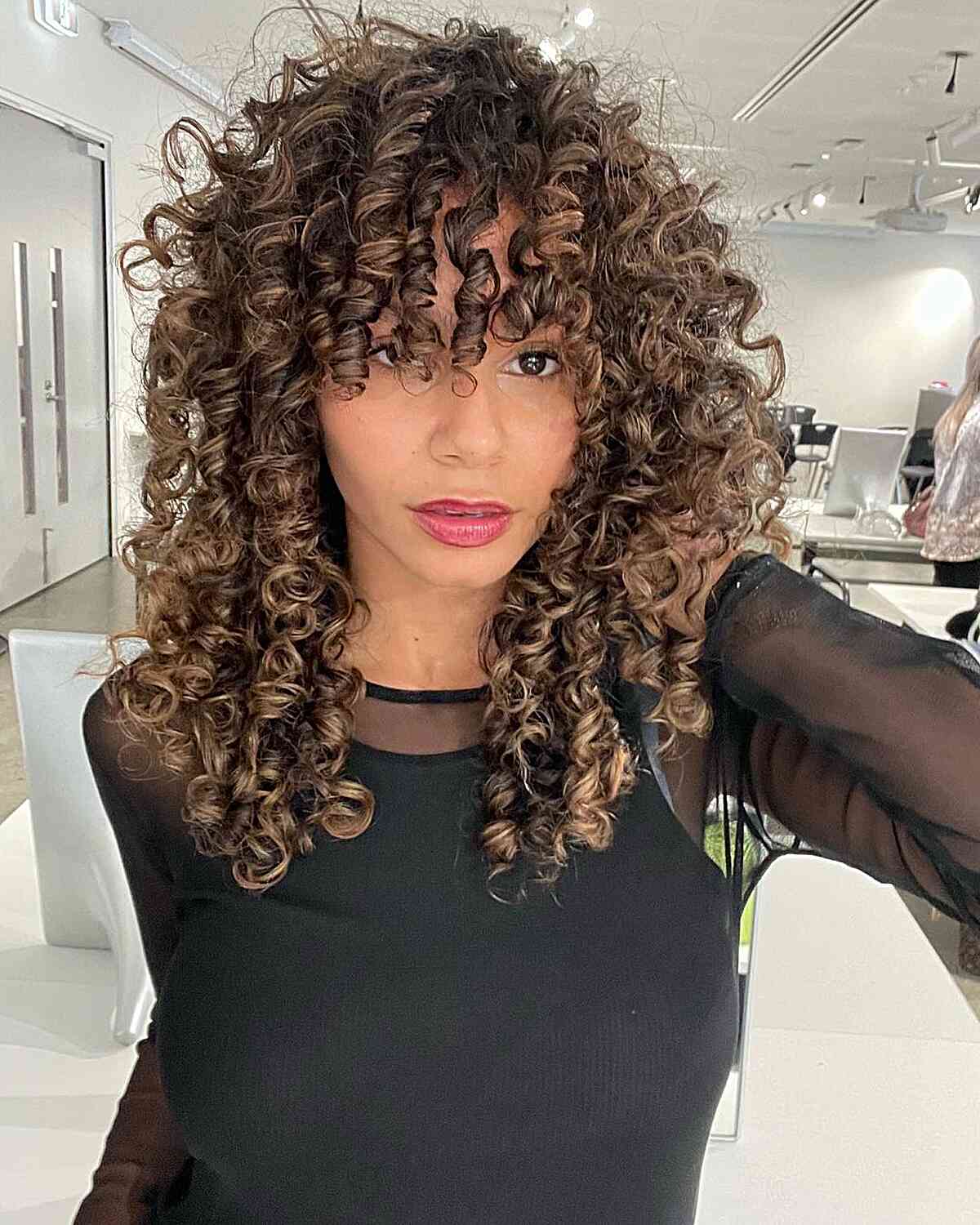 91 Best Ways to Pair Curly Hair with Bangs