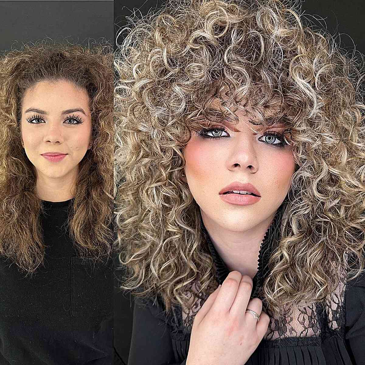 91 Best Ways to Pair Curly Hair with Bangs