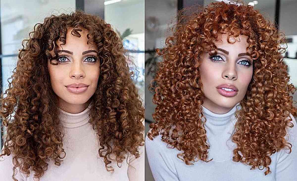 91 Best Ways to Pair Curly Hair with Bangs