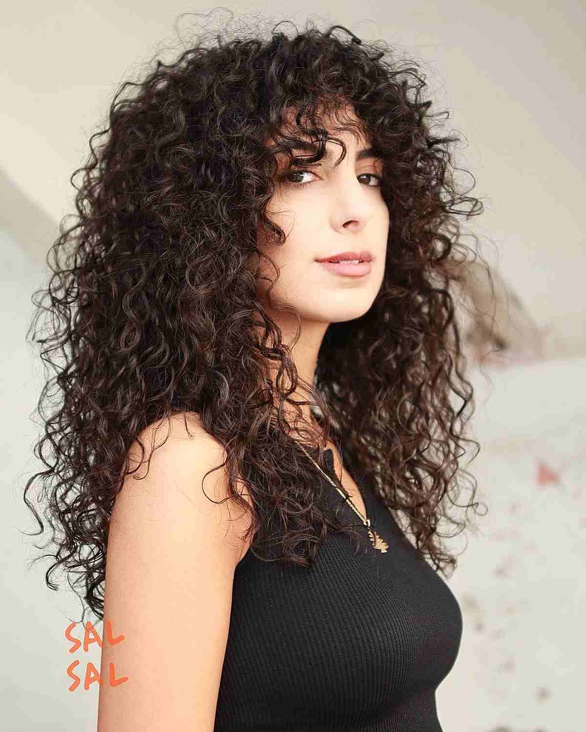 91 Best Ways to Pair Curly Hair with Bangs