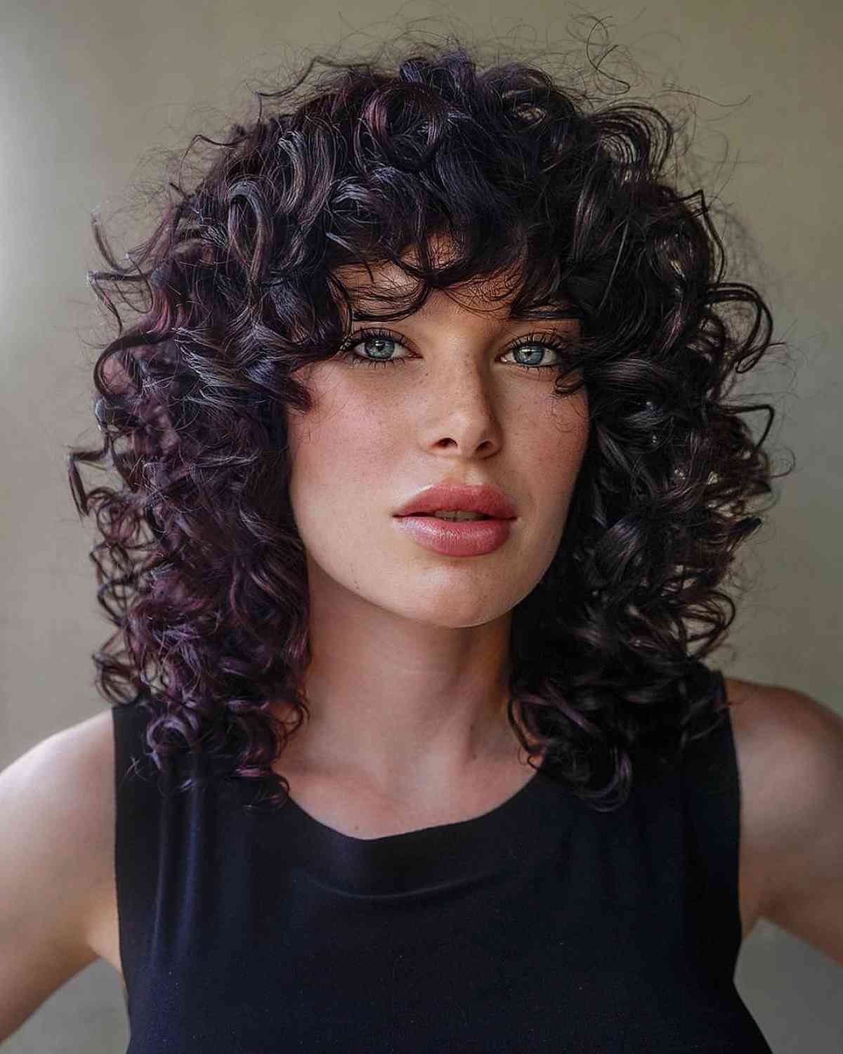 91 Best Ways to Pair Curly Hair with Bangs
