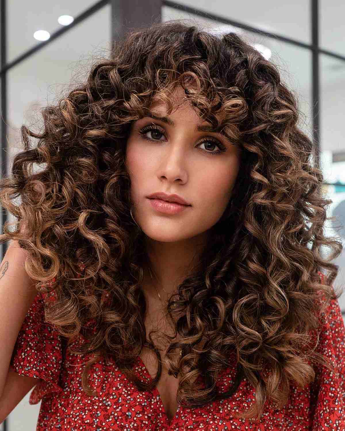 91 Best Ways to Pair Curly Hair with Bangs